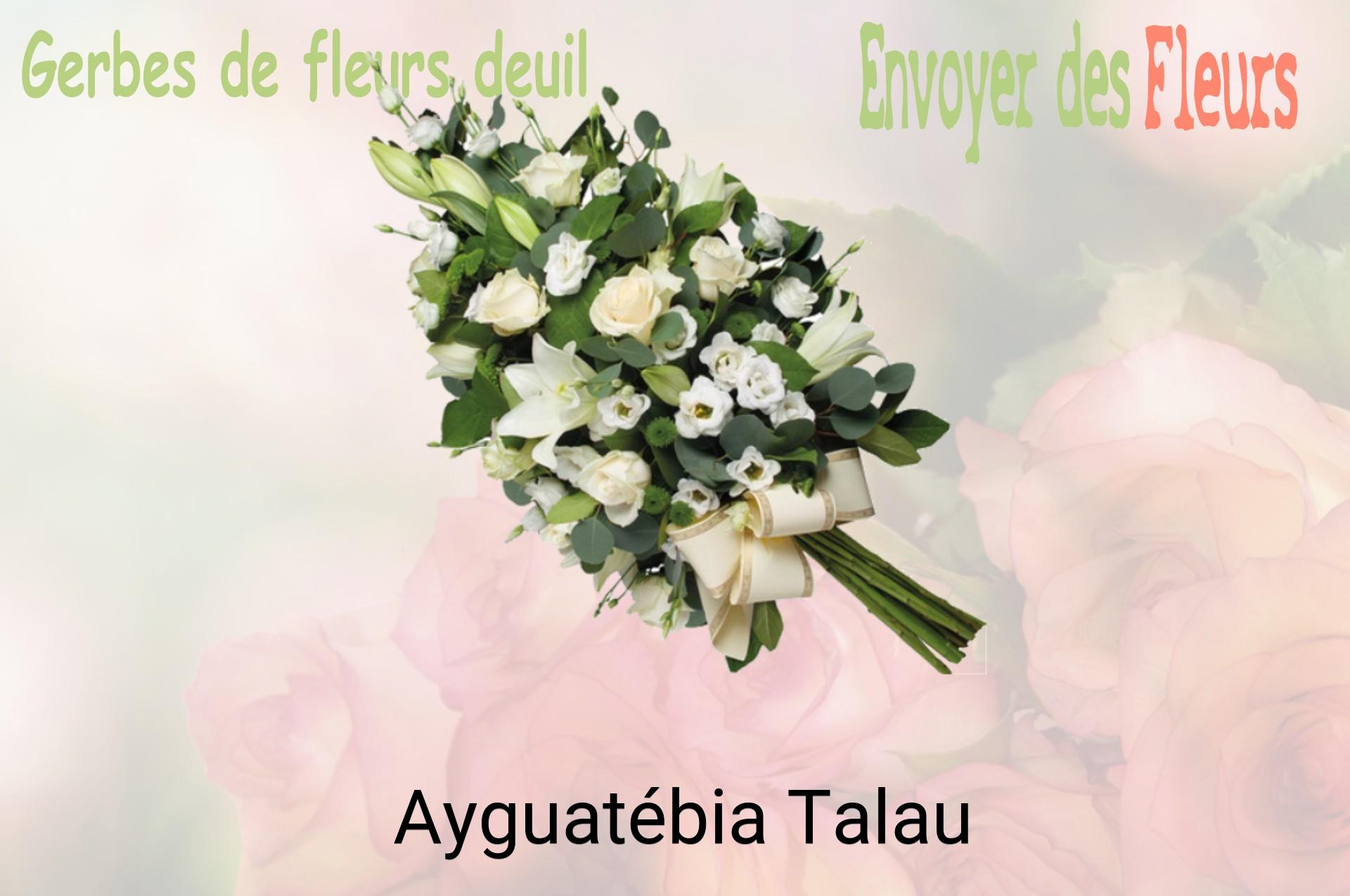 Gerbe de fleurs de deuil livrée à Ayguatébia-Talau